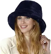 [Lina & Lily] Winter Faux Fur Bucket Hat for Women Men with Lining Soft Fluffy