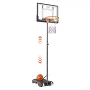 Basketball Hoop, 5-7 ft Adjustable Height Portable Backboard System, 32 inch Basketball Hoop & Goal, Kids & Adults Basketball Set with Wheels, Stand, and Fillable Base, for
