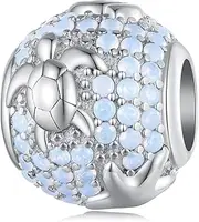 [DOYIS] Turtle Pendant Charms for Pandora Bracelets,925 Sterling Silver Underwater World Opal Beads Charm