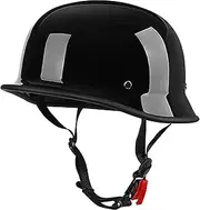 Retro German Style Motorcycle Helmet DOT/ECE Approved Skull Cap Half Helmet Adult Men Women Vintage Motorbike Half Face Jet Helmets for Scooter Moped Cruiser Chopper