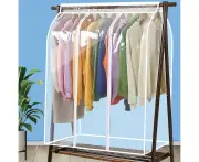 Garment Bags for Hanging Clothes, Large Clear Cover Garment Rack Cover Waterproof Storage Bag Clothes Cover for Hanging with Zipper for Shirts, C