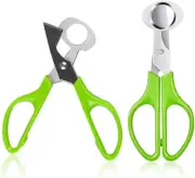 Pack of 2 Stainless Steel Pigeon Quail Egg Scissor Green