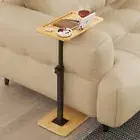 Yumkfoi C-Shaped End Table for Couch Arm, Side Table with 360° Rotating Phone H