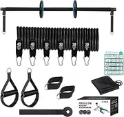 Qhvynpo Pilates Bar Kit, Pilates Stretch Bar, Portable Pilates Bar, Resistance Band Bar Kit, Multifunctional Pilates Bar, Pilates Exercise Bar Set, Pilates Bar for Home Gym