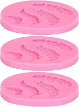 3Pcs Fondant Mold Feather Fondant Mold DIY Chocolate Cake Fondant Backing Mould Tool for Chocolate Resin Clay Cake Decoration