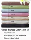 Luxury 40cm or 50cm Deep Wall 400TC Bamboo Cotton Sheet Set Queen King Bed Sizes