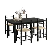 Bijan Dining Table and Em Oak Dining Chair Set