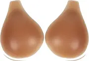 [MILUMILUU] Sticky Bra Push Up, Adhesive Strapless Bras Invisible Nipple Covers with Lift for Women Backless Dress, Coffee, X-Large