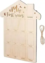 Baby Photo Frames - First Birthday Photo Board, Monthly Milestone Frame | Nursery Wall Decor with newborns Picture Frames, Decorative newborns Photo Banner for Monthly Milestone Celebrations
