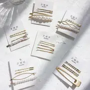 Metal / Faux Pearl Hair Clips (Various Designs) 05 - Small Pearl & Set of 4 - Drop - One Size