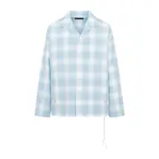 [Mastermind] Mastermind-Blue Cotton Open Collar Plaid Shirt-Uomo M