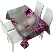 Faces of Faery #44 Pink Girl with Peppermint Candy Tablecloth