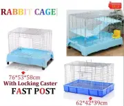 Pet Rabbit Bunny Hutch Ferret Guinea Pig Cage Chinchilla House Carrier Blue Pink