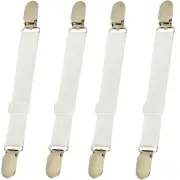 Bed Sheet Clips Straps Sheet Holder Mattress Clips, 4 Pcs Adjustable Elastic ...