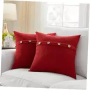 Set of 2 Christmas Pillow Covers 18 x 18 for Christmas 18" x 18" Red