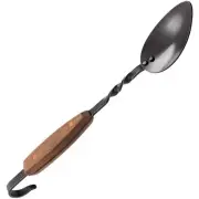 Barebones Living Cowboy Grill Chef Spoon Stainless Construction Walnut Handle