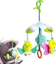 Stroller Accessories Toys - Funny Car Seat Baby Doll Toddler Crib Rattle - Stroller Activity Toy Educational Musical Doll for Home Travel