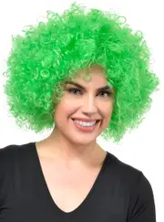 Jumbo Green Adults Curly Afro Costume Wig