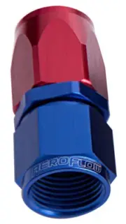 AEROFLOW AF101-06 -6AN 100 SERIES STRAIGHT BRAIDED HOSE END ALUMINIUM RED / BLUE