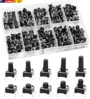 200 Pcs 10 Types Micro Momentary Tact Tactile Push Button Switch Assortment Kit