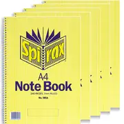 Spirax 595A Notebook 7mm Ruled Spiral Bound 240 Page (A4) [5 Pack]