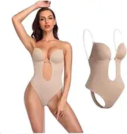 [MICROPION] Women's Backless Bodysuits,Invisible plunge backless body shaper bra, Invisible Deep V Neck Body Shaper,Party Dress Invisible Bra