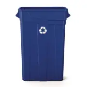 Suncast Commercial TCNH2030BLR 23-Gal Slim Recycling Trash Can - Blue/White New