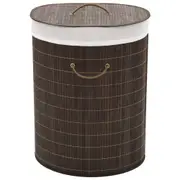 Bamboo Laundry Bin Oval Dark Brown vidaXL