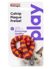 Petstages Catnip Plaque Away Pretzel Cat Toy