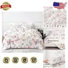 Elegant King Size Floral Print Microfiber Sheets - 90GSM Luxury Set - 4 PC