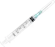 100 Pack 3ml Disposable Syringe with 23g 1 Inch Needle, Individual Package