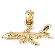 14K Gold 20MM Long Passenger Airplane Charm