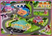 Gertmenian Disney Minnie Mouse Indoor Area Rug - 4x6 Large, Non-Slip, Ideal for Children in Bedroom, Game Room, Classroom, Nursery, or Play Area - Happy Helpers Road, Multi, 27058