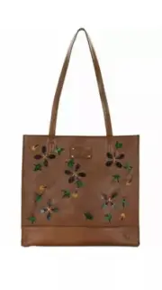 Patricia Nash Appliqué Toscano Medium Leather Tote