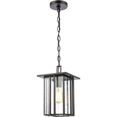 Bowery + Grove 50070-MBSI Brough 1 Light 8 inch Matte Black Outdoor Pendant