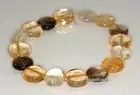 12MM MIX QUARTZ GEMSTONE GRADE B FLAT ROUND LOOSE BEADS 7.5inch