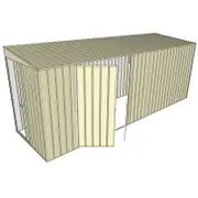 Build-a-Shed 1.5 x 5.2 x 2m Double Hinged Side Door Skillion Shed - Cream