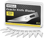 200 PCS Exacto Knife Blades, High Carbon Steel #11 Refill Exacto Art Blades Cutting Tool with Storage Case for Craft, Hobby, Scrapbooking, Stencil