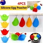 8Pcs Silicone Egg Poacher Poaching Pods Pan Poached Cups Moulds For Kitchen AU