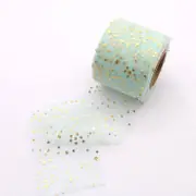 Gold Star Tiffany Blue Mesh Organza Ribbon Roll