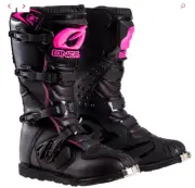 ONEAL RIDER BOOTS MOTOCROSS TRAIL ATV TOE GUARD CUSHIONED INSOLE PINK WOMEN'S 10