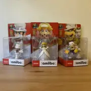 NEW Nintendo amiibo Super Mario Odyssey Bowser Mario Peach Wedding Figure Set