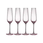 4pc Tempa Esme 220ml Crystal Stem Champagne Glass Drinking Glassware Cup Blush