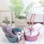 Decorative Basket Dirt-proof Saving Space Washing Clothes Flower Basket Seagrass
