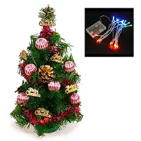 在飛比找Yahoo奇摩購物中心優惠-交換禮物-摩達客 1尺(30cm)裝飾聖誕樹(金松果糖果球色