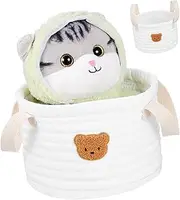 HEALSOPTHY Storage Basket for Nursery Bear Pattern Fabric Organizer for Diapers Versatile Home Storage for Room Durable and Soft Material
