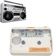 Cassette to MP3 Converter, Portable USB Tape Player Recorder with Earphone for iPod PC, Audio Music Player Cassette Recorder Battery Powered, Plug and Play