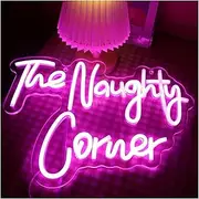 Hanging Art Neon Signs "The Naughty Corner" Neon Sign USB Powered Dimmable Sign Light For Bedroom Party Wall Decoration Sign Lamp 42cm×30cm