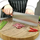 Chef Cleaver Knife Stainless Steel Wood Handle Butcher Slicing Beef Cut Chopping