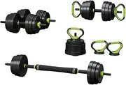 Everfit 25kg Adjustable Dumbbells Set Kettle Bell Weight Plates Barbells Gym